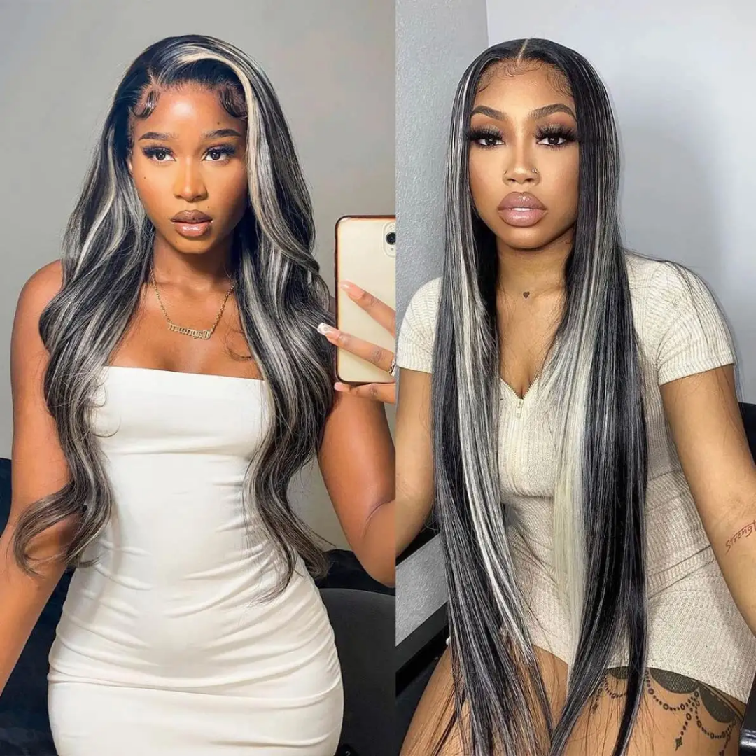 Gray Highlight Human Hair Wig - Image 5