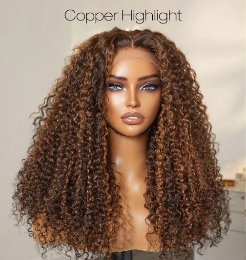P4/27 Highlight Curly Bob Wigs - Image 2