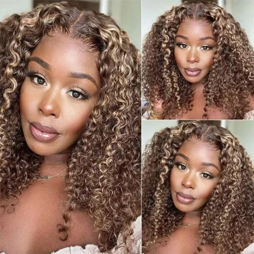 P4/27 Highlight Curly Bob Wigs - Image 3