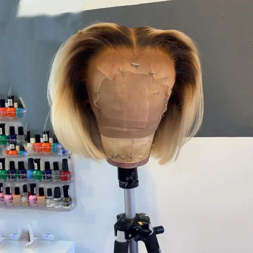 (3-4Days)Ombre Ash Blonde Short Cut Bob - Image 3