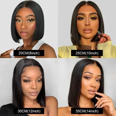 SVT HAIR 13x4 Lace Front Wig Pre Pluckes Human Hair Wigs For Women Malaysian Remy Human Hair Short Straight Bob Wig 180% Density 3