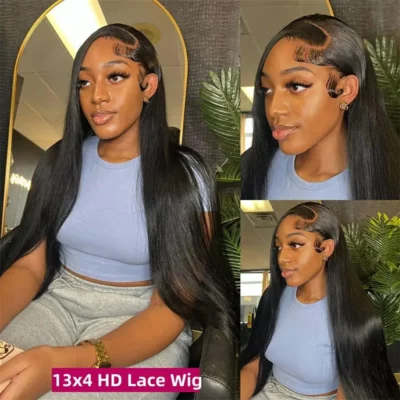 13x6 Bone Straight Lace Front Human Hair Wigs For Women 13x4 Transparent Lace Frontal Wig 180 Density Peruvian 360 Full Lace Wig 3