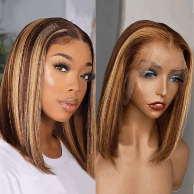 Highlight Short Bob Human Hair Wigs