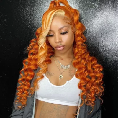 13x4 Transparent Front Wig Highlight Ginger Orange 613 Honey Blonde Loose Wave 13x6 HD Lace Frontal Human Hair Wigs For Women 2