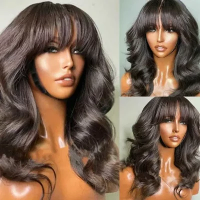 Body Wave 13x4 Lace Front Wig With Bangs