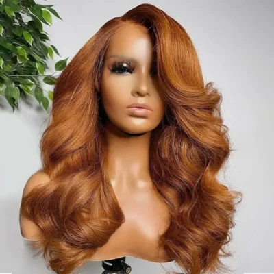 Ginger Spike Brown Body Wave Lace Front Human Hair Wig