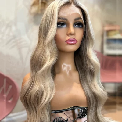Ash Ombre Blonde Wave Lace Frontal Wig