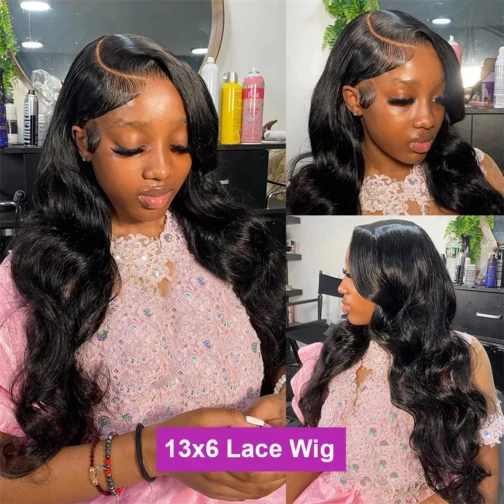 Body Wave 40 44 Inch Brazilian Remy Pre Plucked 13x4 Lace Front Human Hair Wig 180 Density 13x6 Transparent Hd Lace Frontal Wigs 2