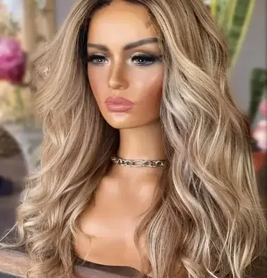 Ombre Ash Blonde Body wave Lace Frontal Wig