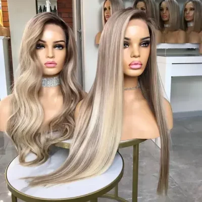 Ash Blonde Ombre  Lace Front Human Hair Wig