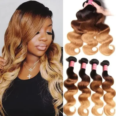 1B 4 27 Body Wave Bundles Brazilian Human Hair