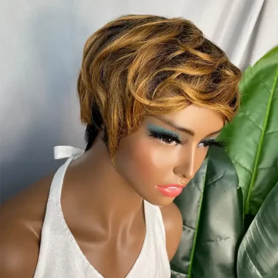 Pixie cut wavy style color 1b/30