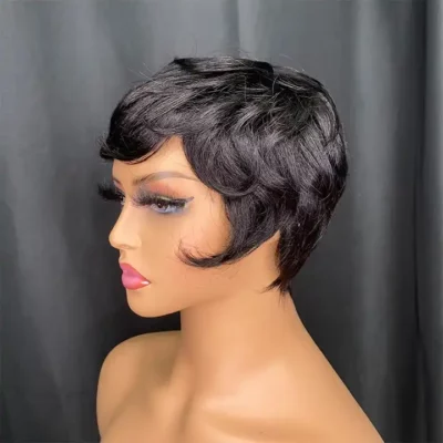 summer pixie cut wavy style fit for lady