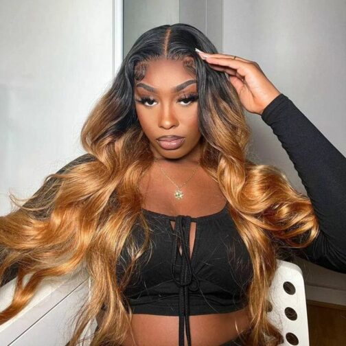 T1B-#4/27 4x4 Lace Front Human Hair Wigs