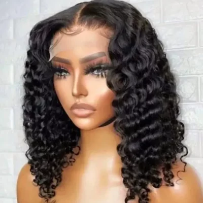 Short Loose Deep wave Bob Lace Front Human Hair Wig