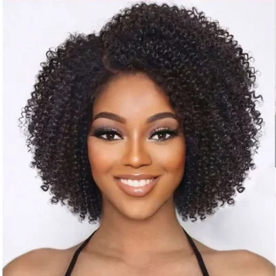 4C Edges | Kinky Curly 5x5 Closure  Lace Glueless Side Part Short Wig
