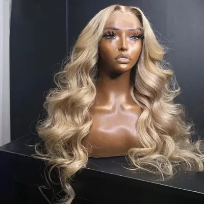 Platinum Blonde Highlight Body Wave Wig