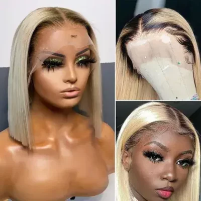 (3-4Days)Ombre Blonde Short Cut Bob