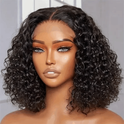 13x4 Glueless Curly Bob Lace Front Human Hair Wigs