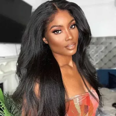 Yaki Kinky Straight 13x4 Hd Full Frontal Lace Frontal Human Hair Wig