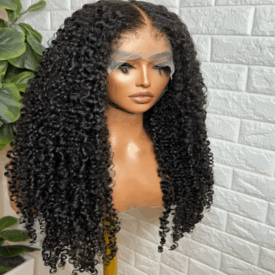 4C Edge Kinky Curly Human Hair Wig