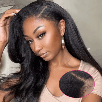 Yaki Kinky Straight 13x4 Hd Full Frontal Lace Frontal Human Hair Wig