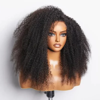 250% Density Kinky Curly Human Hair Wig