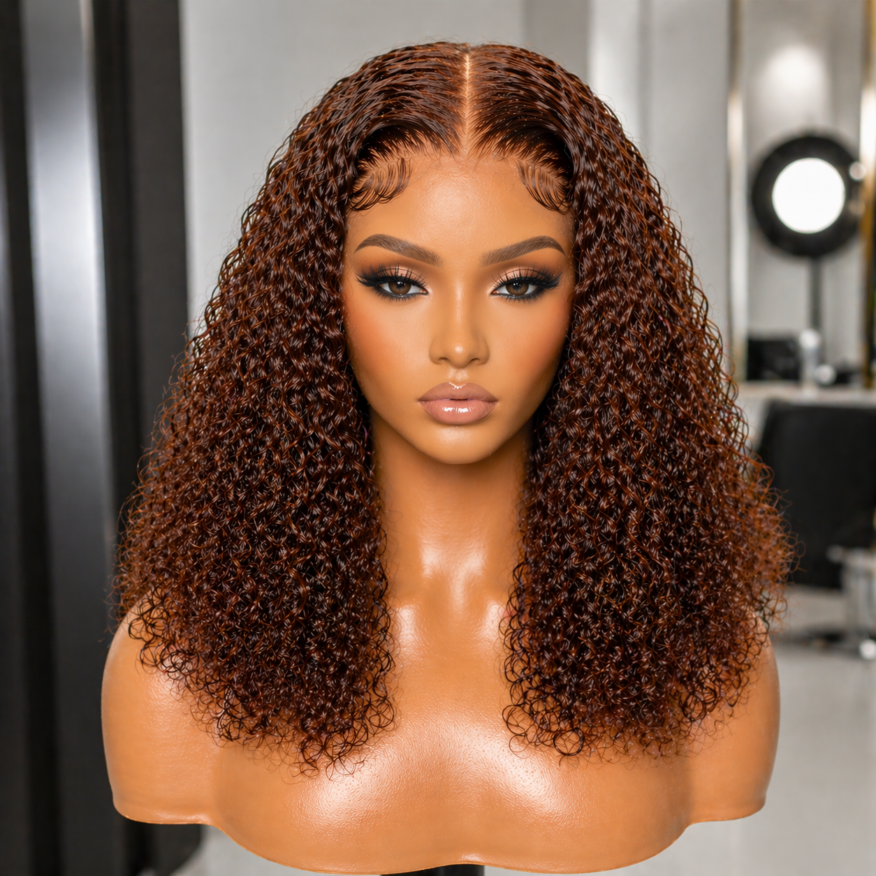180% Density, Short Curly Bob Lace Front Human Hair Wig - Image 2