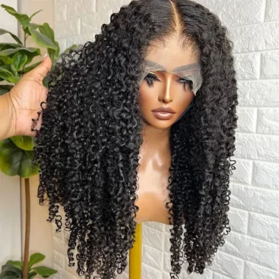 4C Edge Kinky Curly Human Hair Wig