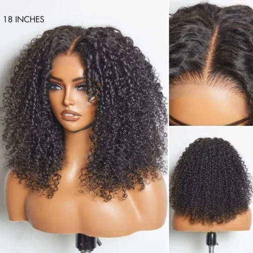 180% Density Pixie Curly, 5x5 Closure , ,Glueless Short Bob Wig Human Hair Wigs
