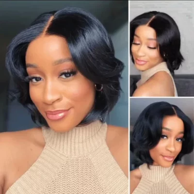 5x5 Gluless Pixie Lace Front Human Hair Wigs For Women