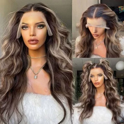 Ombre Ash Blonde Highlight Body Wave Wig (Copy)