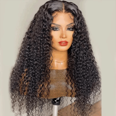 Jerry Curly 180% Density Glueless Lace Front Human Hair Wigs