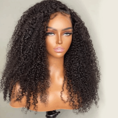 Virgin Mongolian Afro Kinky Jerry Curly hd, Transparent Lace Front  Human Hair Wig