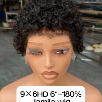 Jamila 9×6 HD Lace Afro Kinky Pixie Curly Human Hair Wig - Image 4