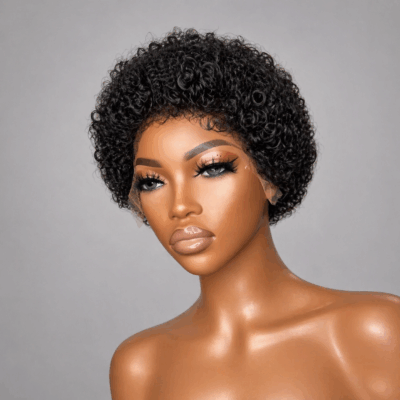 Jamila 9×6 HD Lace Afro Kinky Pixie Curly Human Hair Wig