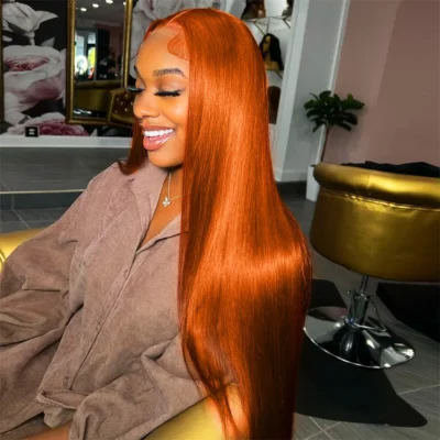 Ginger Orange HD Lace Front Human Hair Wig