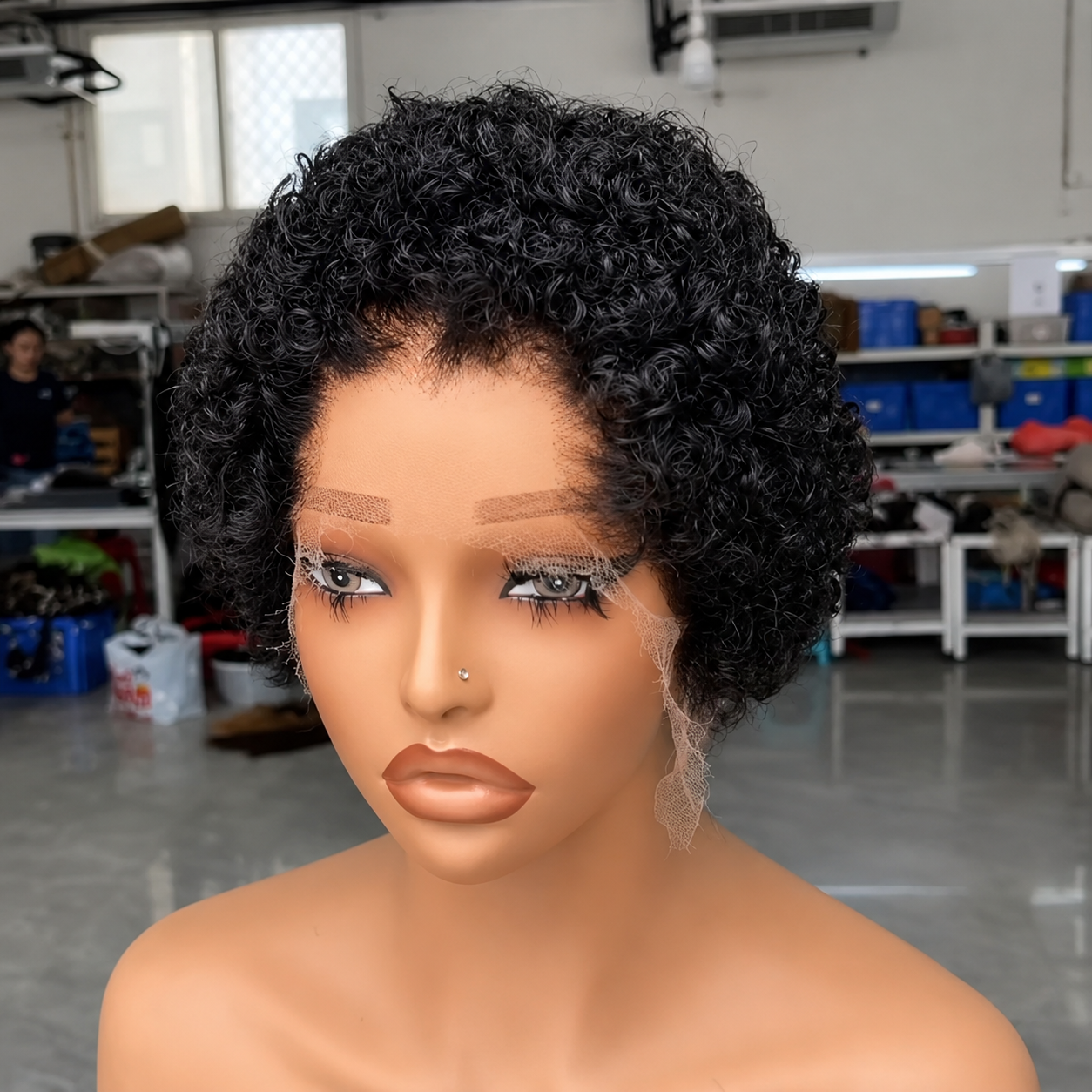 13X4HD 6"-180% Curly pixie wig looks - Image 5